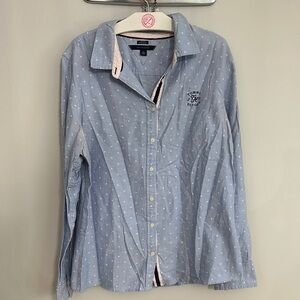 Tommy Hilfiger Blue Polka Dot Button Down Shirt